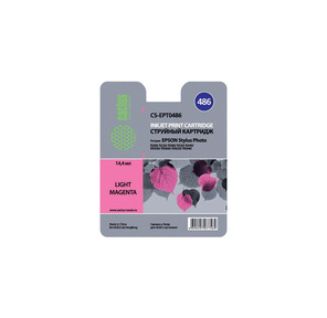 Cactus CS-EPT0486 Картридж струйный светло-пурпурный для Epson Stylus Photo R200 / R220 / R300 / R320 / R340 / RX500 / RX600 / RX620 / RX640  (14.4мл)