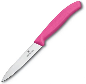 Нож кухонный Victorinox Swiss Classic  (6.7706.L115) стальной для овощей лезв.100мм прямая заточка розовый