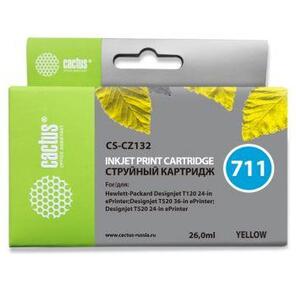 Cactus CZ132A Картридж  № 711  для HP Designjet T120 / 520,  жёлтый,  с чипом