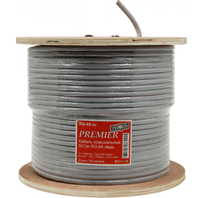 Кабель Premier RG-8X BC GR 100м. серый  (20-403 100)