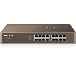 Сетевое оборудование TP-Link TL-SF1016DS,  16-портовый Fast Ethernet настольный / монтируемый в стойку коммутатор