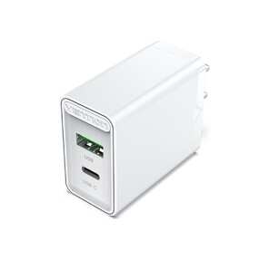 Vention 2-port USB (A+C) Wall Charger  (18W / 20W) EU-Plug White