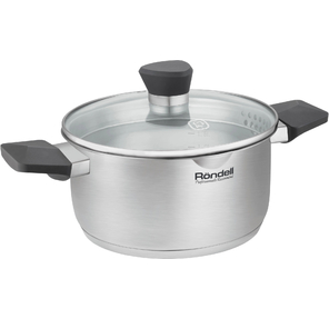 Кастрюля Rondell Strike Grey Ultra RDS-1948 2.8л. d=20см  (с крышкой) стальной