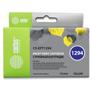 Cactus CS-EPT1294 Картридж струйный желтый для Epson B42 / BX305 / BX305F / BX320 / BX525 / BX625 / SX420 / SX425 / SX525 / SX623  (10мл)