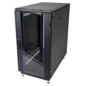 ЦМО Шкаф телекоммуникационный напольный 24U  (600  800) дверь стекло,  чёрный