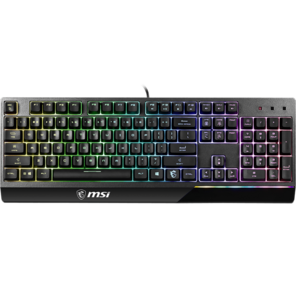Gaming Keyboard MSI VIGOR GK30,  Wired,  Mechanical-like plunger switches. 6 zones RGB lighting with several lighting effects.  Anti-ghosting Capability. Water Resistant  (spill-proof),  Black
