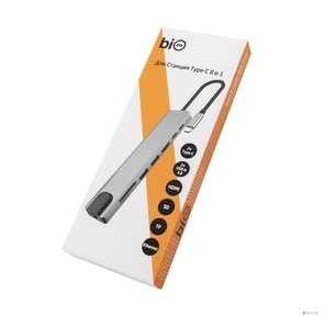 Bion Адаптер USB-C - 2*USB-C / 2*USB-A 3.0 / HDMI / SD / TF / RJ-45 100мб / с,  60W,  длина кабеля 20см [BXP-A-USBC-MULTI-01]