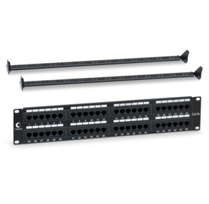 Cabeus PL-48-Cat.5e-Dual IDC Патч-панель 19"  (2U),  48 портов RJ-45,  категория 5e,  Dual IDC,  с задним кабельным организатором