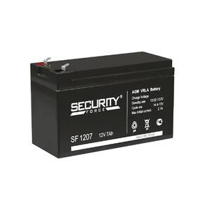 Аккумуляторная батарея Delta  (Security Force) SF 1207 напряжение 12В,  емкость 7Ач,  клемма F1  (ДхШхВ: 151х65х95мм Полная высота 100мм;Кол-во элементов 6; Срок службы 3-5лет; Гарантия 1год)