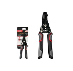 Инструмент для зачистки проводов  (стриппер)  DL383028 диапазон зачистки 0, 2-0, 8 мм,  нержавеющая сталь,  пружина с автоматическим возвратом,  прорезиненные рукоятки