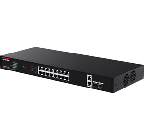 IP-COM G1120P-16-150W Коммутатор неуправляемый PoE,  20 портов,  20x1 Гбит / с,  SFP 2x1 Гбит / с,  PoE 16х30 Вт  (до 135 Вт),  установка в стойку 1U