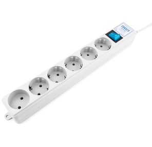 Surge protector Power Cube Pro 1, 9 m,  LC circuit,  6 outlets  (white) 16A  /  3, 5kVt
