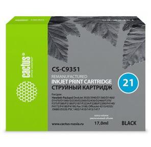 Картридж струйный Cactus CS-C9351 черный для №21 HP DeskJet 3920 / 3940 / D1360 / D1460 / D1470  (17ml)