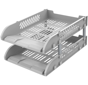 Лоток горизонтальный Deli E9212 GREY E9212 сборный для бумаг 325x241x155мм серый пластик  (упак.:2шт) пластиковый пакет