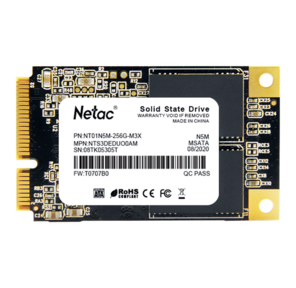 Netac SSD N5M mSATA SATAIII 3D NAND 256GB,  R / W up to 540 / 490MB / s,  3y wty
