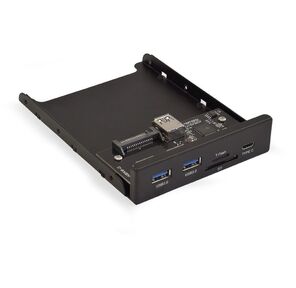Корпус Exegate Планка USB на переднюю панель U3H-621 3, 5",  2*USB3.0+1*TypeC+1*SD+TF card,  черная,  металл,  подсоединение к мат. плате  (117198)