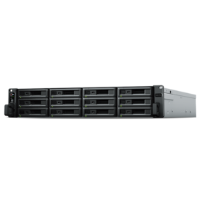 Synology  (Rack2U) 6C2, 2Ghz / 8Gb (64) / RAID0, 1, 10, 5, 6 / up to12HP HDDs SATA (3, 5'or2, 5')up to 36 with 2xRX1217 (RP) / 2xUSB / 4xGE / 2xPCIe / iSCSI / 2xIPcam (up to 75) / 2xRPS / no rail / 5YW repl RS3617RPxs