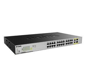 D-Link DGS-1026MP / B1A,  L2 Unmanaged Switch with 24 10 / 100 / 1000Base-T ports and 2 100 / 1000Base-T SFP combo-ports  (24 PoE ports 802.3af / 802.3at  (30 W),  PoE Budget 370).8K Mac address,  Auto-sensing,  802