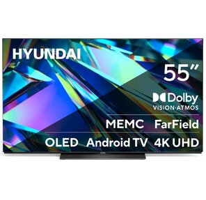 Телевизор OLED Hyundai 55" H-LED55OBU7700 Android TV Frameless черный / черный 4K Ultra HD 120Hz DVB-T DVB-T2 DVB-C DVB-S DVB-S2 USB 2.0 - 2шт. WiFi Smart TV
