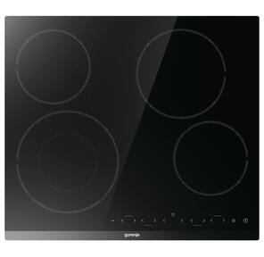 Варочная панель Gorenje ECT642BCSCE,  59 см,  Hi-Light,  4 конфорки,  таймер,  сенсорное управление,  шлифованный передний край,  PowerBoost,  дисплей,  блокировка от детей,  цвет черный
