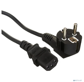 Exegate EX297784RUS Кабель питания Power PC-1, 8P  (Евровилка угловая Schuko->C13,  VDE-250V-3*1.0mm2,  медь,  черный,  16A,  1.8м)