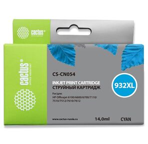 Картридж струйный Cactus CS-CN054 голубой для №933 HP OfficeJet 6600  (14ml)