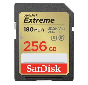 Флеш карта SD 256GB SanDisk SDXC Class 10 V30 UHS-I U3 Extreme,  180MB / s