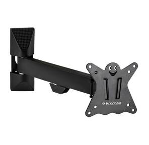 Кронштейн Kromax CASPER-103 для TV 10"-26",  настенный наклонно-поворотный,  max VESA 100x100,  от стены 57-307мм,  наклон +5-15°,  поворот 180°,  вращение ±5°,   нагрузка до 25 кг,  black
