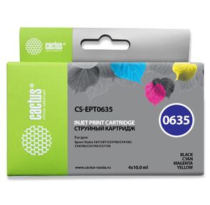 Комплект струйных картриджей Cactus CS-EPT0635 для Epson Stylus C67 Series C87 Series CX3700