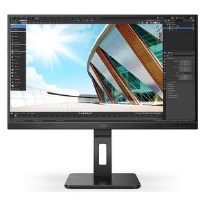 МОНИТОР 27" AOC 27P2Q Black с поворотом экрана  (IPS,  1920x1080,  75Hz,  4 ms,  178° / 178°,  250 cd / m,  50M:1,  +DVI,  +HDMI,  +DisplayPort 1.2,  +4xUSB 3.2,  +MM)
