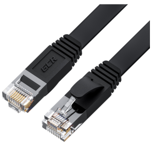 GCR Патч-корд PROF плоский прямой 3.0m,  UTP медь кат.6,  черный,  30 AWG,  ethernet high speed 10 Гбит / с,  RJ45,  T568B,  GCR-52870
