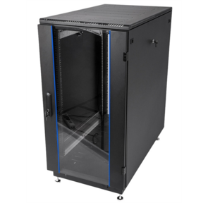 ЦМО Шкаф телекоммуникационный напольный 24U  (600  1000) дверь стекло,  чёрный