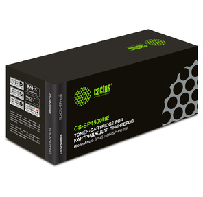 Тонер Картридж Cactus CS-SP4500HE черный  (12000стр.) для Ricoh Aficio SP 4510DN / SP 4510SF