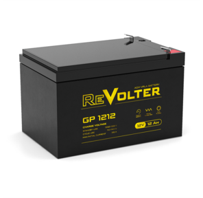 Аккумуляторная батарея REVOLTER GP 1212 напряжение 12В,   емкость 12Ач,  клемма F2  (ДхШхВ: 151х98х95мм Полная высота 96мм;Кол-во элементов 6; Срок службы 5лет; Гарантия 1год)
