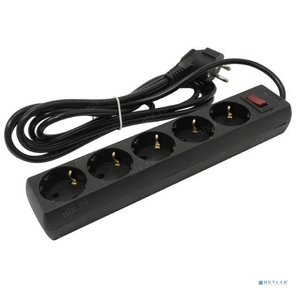 Exegate EX279357RUS Удлинитель ExeGate EC-5-3B  (5 розеток,  3м,  евровилка,  черный)