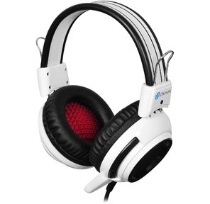 Наушники с микрофоном Oklick HS-G300 белый / черный 2.5м мониторы оголовье  (AH-V1W)