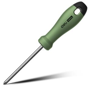 Отвертка Deli Крестовая отвертка "Home Series Green" Deli HT1206L PH2x150мм  Эксклюзивный дизайн,  рукоятка из высококачественного софттач пластика