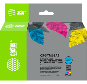 Картридж струйный Cactus CS-3YM63AE 305XL многоцветный  (18мл) для HP DeskJet 2320 / 2710 / 2720 / 4120