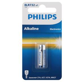 Philips Батарейки 8LR732 / 51 алкалиновые 12v,  MN27-1BL  (1 / 20 / 200 / 22400). Блистер 1 шт.