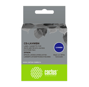 Картридж ленточный Cactus CS-LK4WBN черный для Epson LW300 / LW400 / LW700 / LW600P / LW1000P