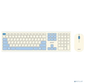 Клавиатура + мышь Acer OCC205 клав:белый мышь:белый / голубой USB беспроводная slim  (ZL.ACCEE.00C)