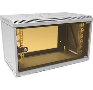 Шкаф коммутационный Suprlan  (05-1060) настенный 6U 600x350мм пер.дв.стекл направл.под закл.гайки 70кг RAL 7035 285мм 13.3кг 360мм