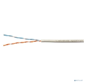 Cabeus UTP-2P-Cat.5e-SOLID-LSZH-GY Кабель витая пара UTP  (U / UTP),  категория 5e,  2 пары  (24 AWG),  одножильный,  серый LSZH,  нг (А)-HF,   (305 м)