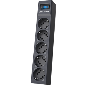 Surge protector Pilot sG-Max 5 outlets  (GP),  15А / 3.3 kVt,  automatic circuit-breaker,  7 m,  gfaphite