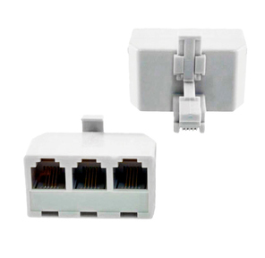 GCR Телефонный разветвитель RJ-11 6p4c,  штекер на 3 гнезда,  M / 3xAF,  белый,  GA-RJ11-T-3