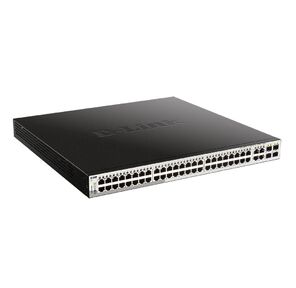 D-Link DGS-1210-52MP / FL1A,  L2 Managed Switch with 48 10 / 100 / 1000Base-T ports and  4 100 / 1000Base-T / SFP combo-ports  (48 PoE ports 802.3af / 802.3at  (30 W),  PoE Budget 370 W).16K Mac address,  802.3x Flow