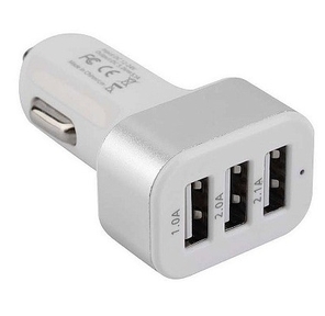 Cablexpert Адаптер питания 12V->5V 3-USB,  2.1 / 2 / 1A,  белый  (MP3A-UC-CAR17)
