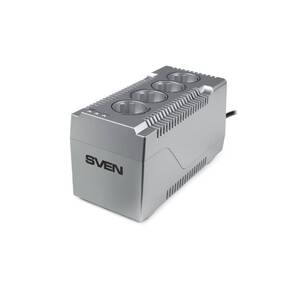 Stabilizer SVEN VR-F1000  (320W,  Input 185V-285V,  4 CEE7  /  4 sockets  (2 stabilized sockets,  2 power filter sockets),  230V out,  plastic case,  silver color)