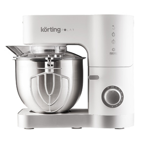 KORTING KKM 0105 Polar,  мощность 1200 Вт,  7 насадок  (планетарный миксер с 3-мя насадками,  мясорубка,  насадка для колбас,  насадка для кеббе,  насадка-блендер),  объем чаши 5.5 л,  8 скоростей,  импульсный режим,  механическое управление,  цвет белый