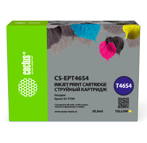 Картридж струйный Cactus CS-EPT46S4 T46S4 желтый  (30мл) для Epson SureColor SC-P700